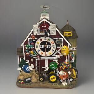 M&M's Danbury Mint "Farm" Mantel Wall Clock 2005 Barn Tractor Collectible RARE